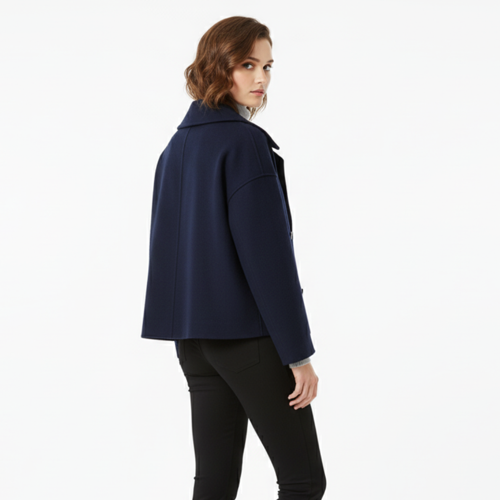Damen Kurz geschnittener mantel – Vintage Zweireihige Jacke
