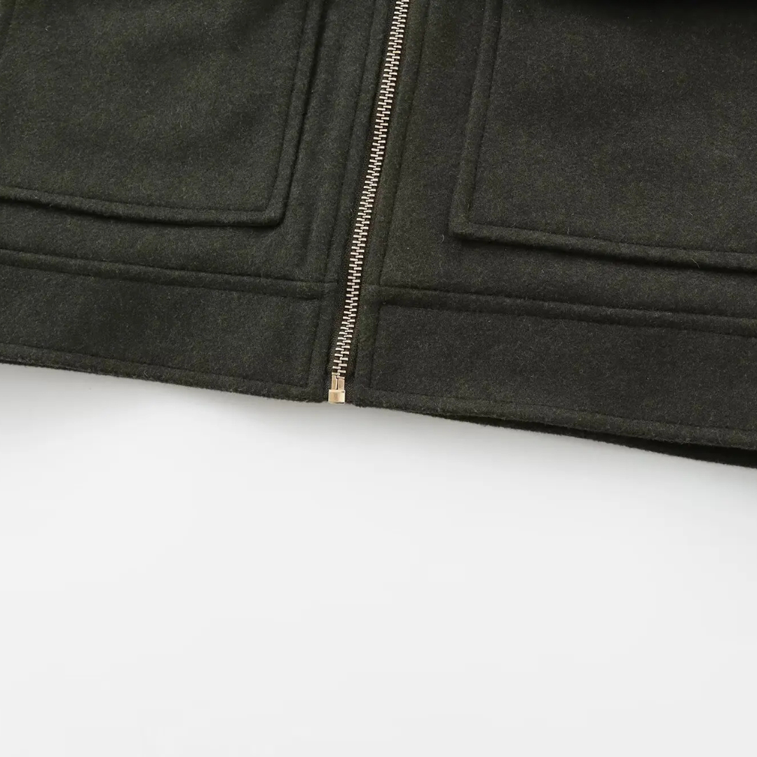 Mantel Damen mit Reißverschluss & Taschen – ZippaChic Kurzjacke