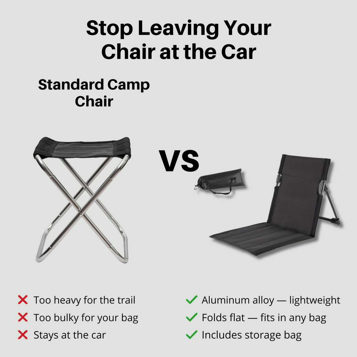 Ultraleichter Klappstuhl aus Aluminium – Moon Chair für Camping und Strand
