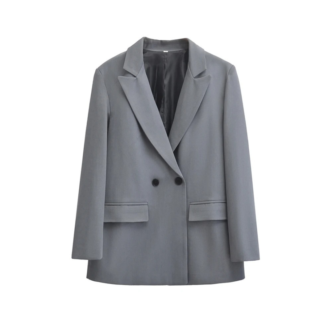 Mantel Damen mit Doppelreiher & Reverskragen – ClassyForm Blazerjacke