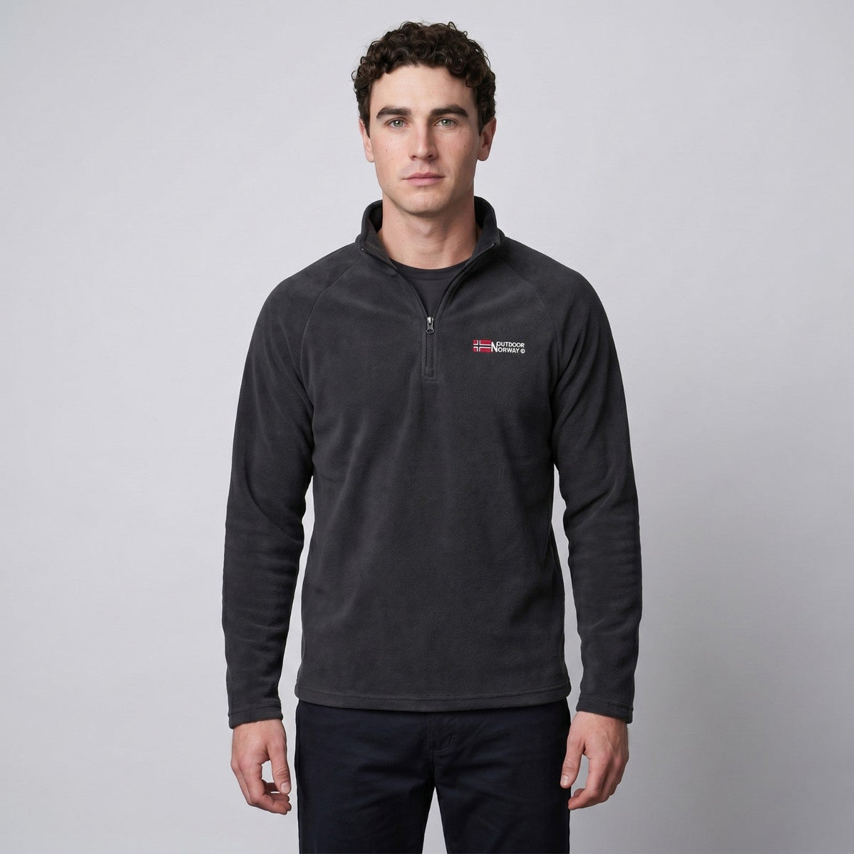Herren Quarter-Zip Fleecepullover – leichter Fleece für Wandern und Camping