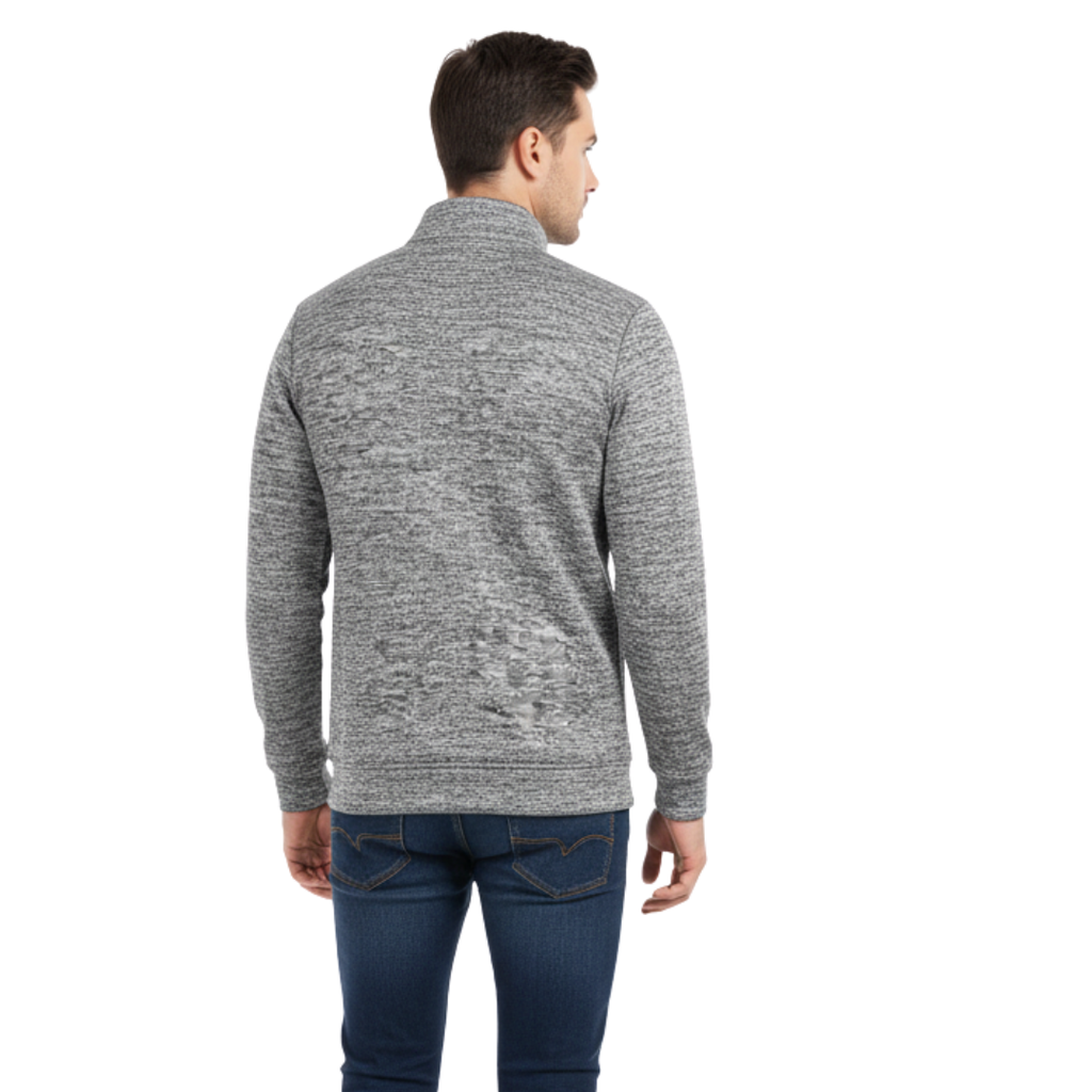 Herren Fleecejacke mit Reißverschluss – Thermo-Strick