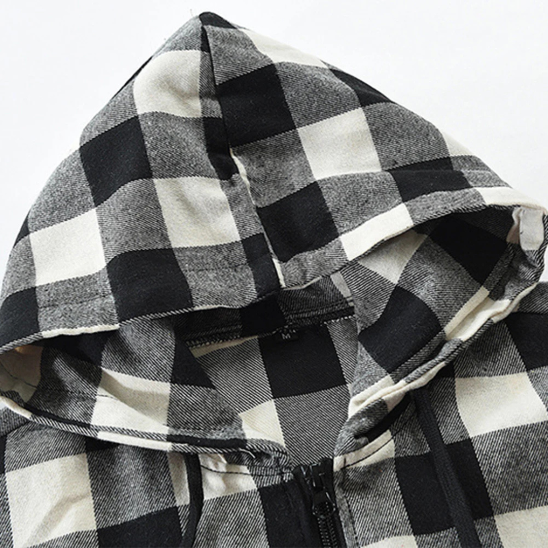 Flanell Kapuzenhemd mit Knopfleiste & atmungsaktivem Material – NordFlan Comfort Pullover