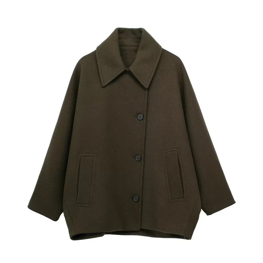 Mantel Damen aus Wollmischung mit Umlegekragen & Taschen – Lumière Court Coat