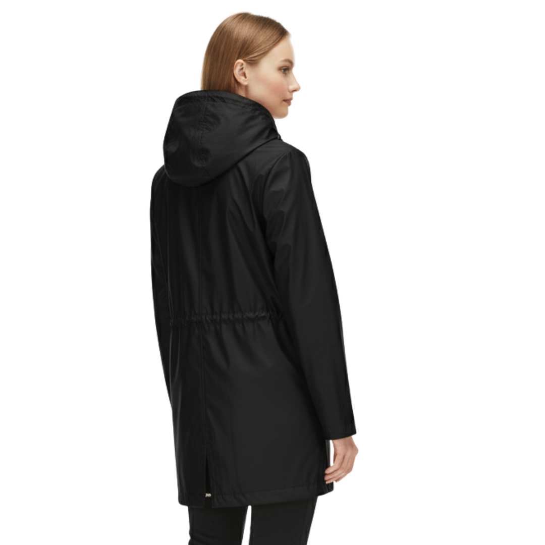 Damen Wasserdichte Leichte Jacke mit Verstellbarer Taille – Regenjacke mit Kapuze