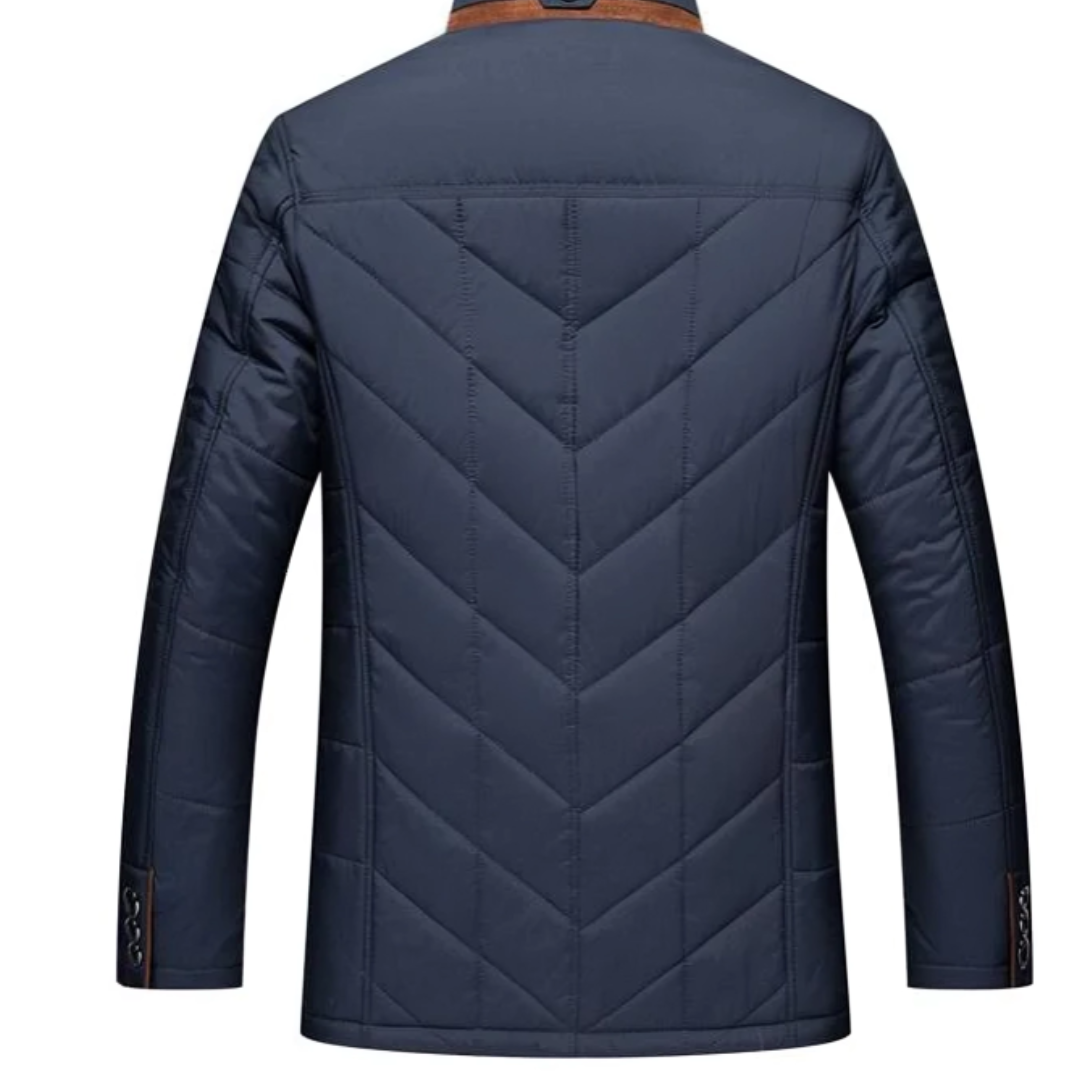 Herren Steppjacke mit Stehkragen – Warmer Gefütterter Wintermantel