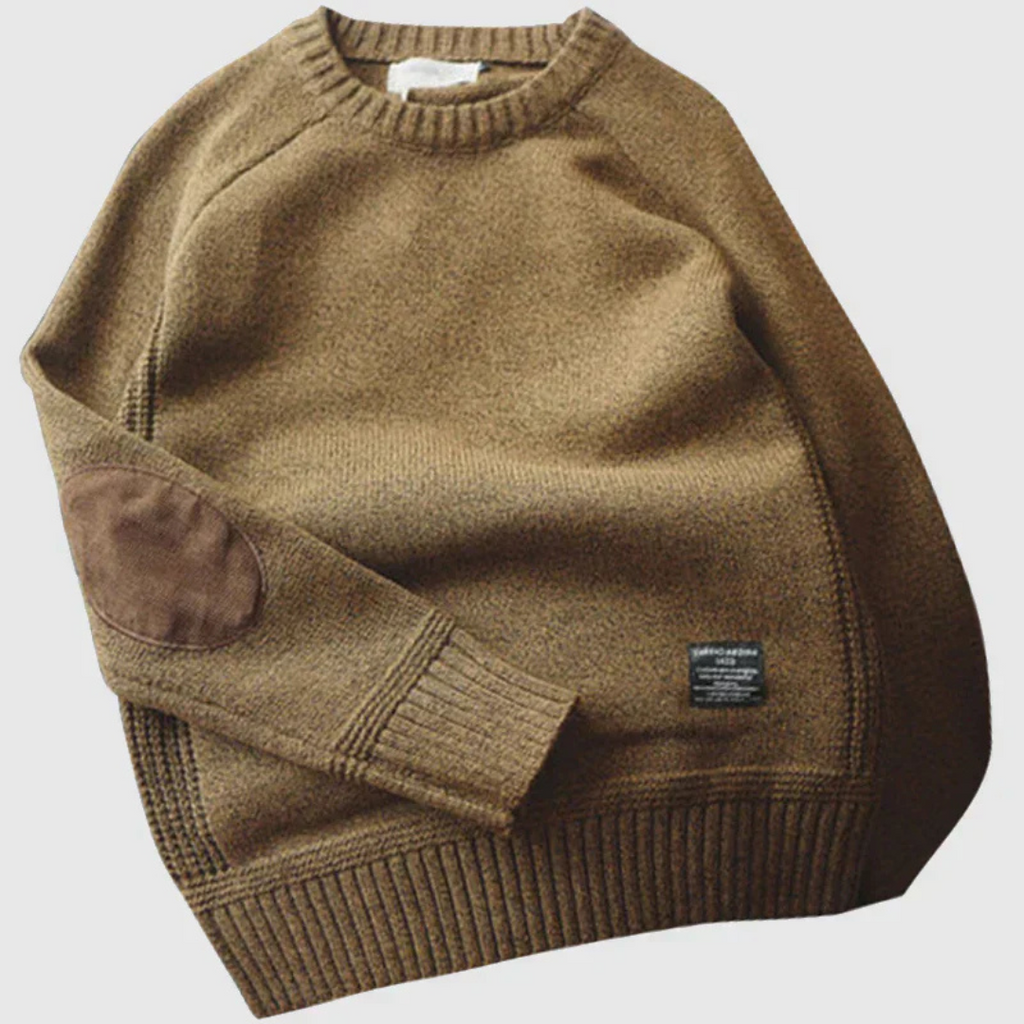 Pullover mit Ellenbogen-Patches & klassischem Schnitt – AlpineHaven Knit