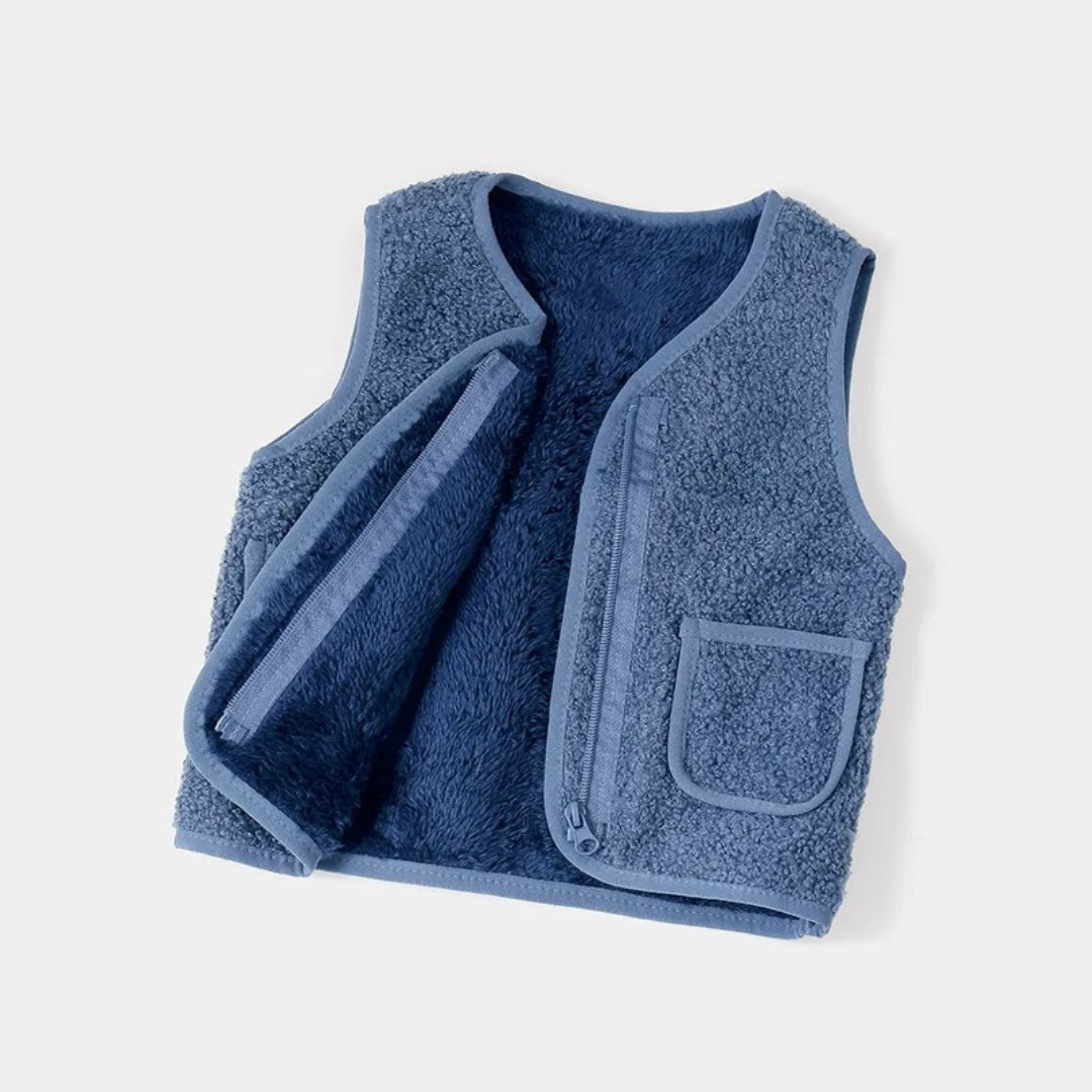 Weste für Kinder mit Reißverschluss & Tasche – CozyBear Vest