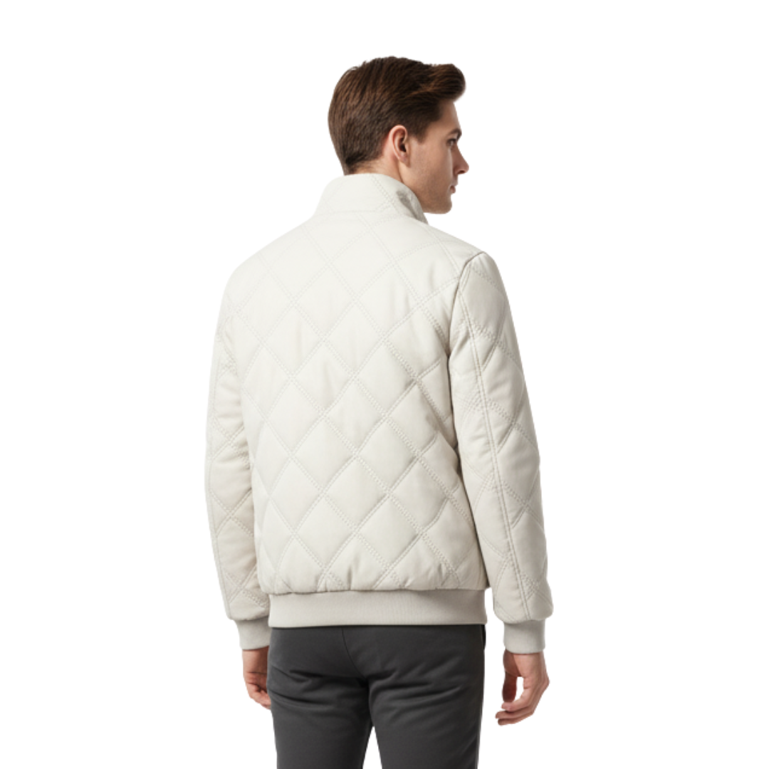 Herren Steppjacke mit Fleece-Futter – Stehkragen Mantel