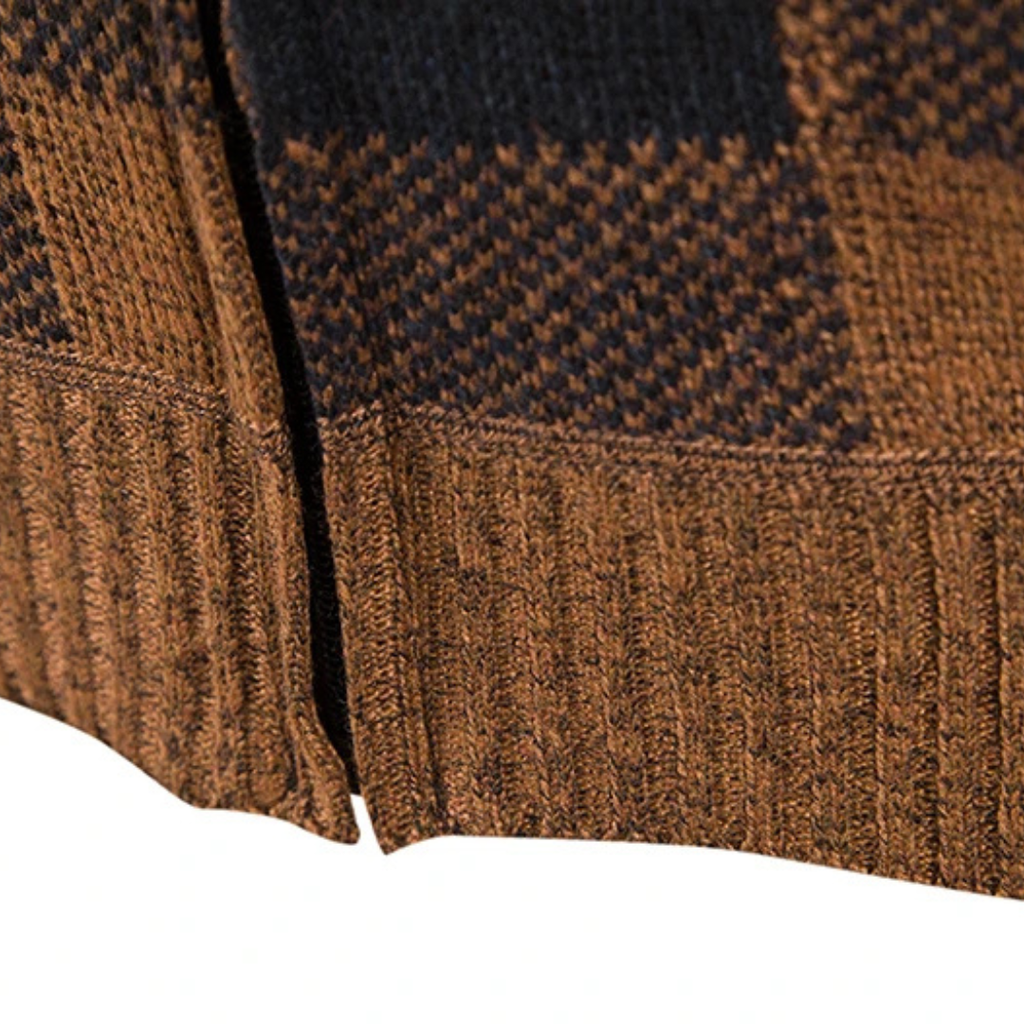 Flanell Pullover mit Kapuze & Reißverschluss – NordWool Check Hoodie