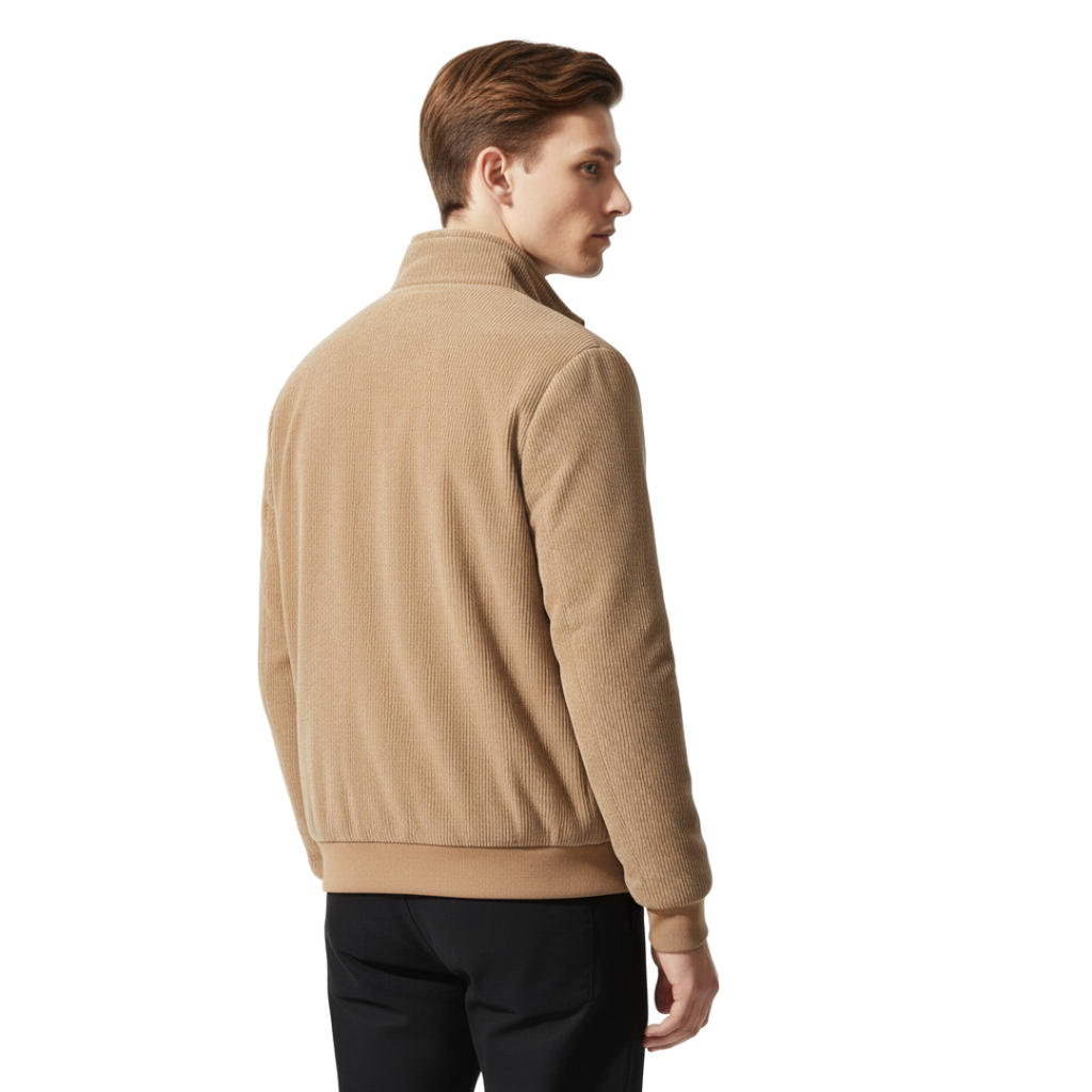 Herren Cordjacke mit Fleecefutter – Warme Winterjacke mit Reißverschluss