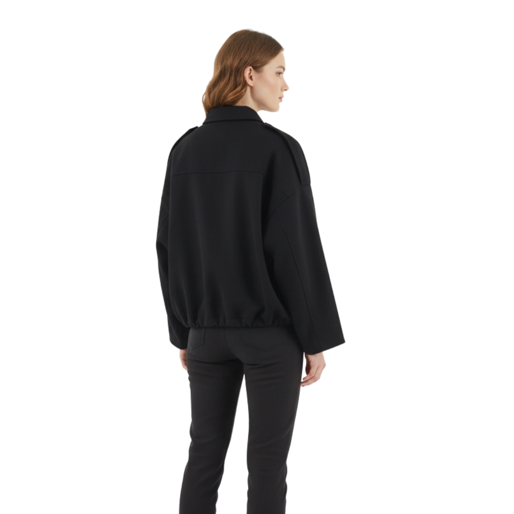 Damen Oversize Zip-Up Jacke – SoftFlow Urban Mantel