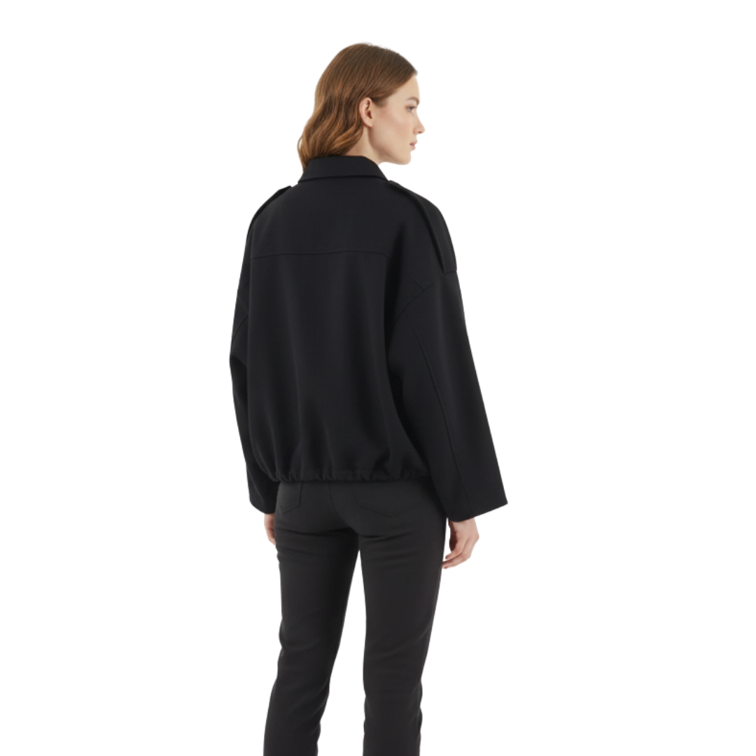 Damen Oversize Zip-Up Jacke – SoftFlow Urban Mantel