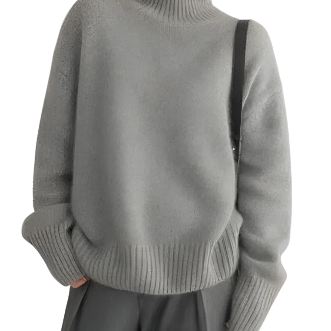 LuxeWool Pullover mit hohem Kragen