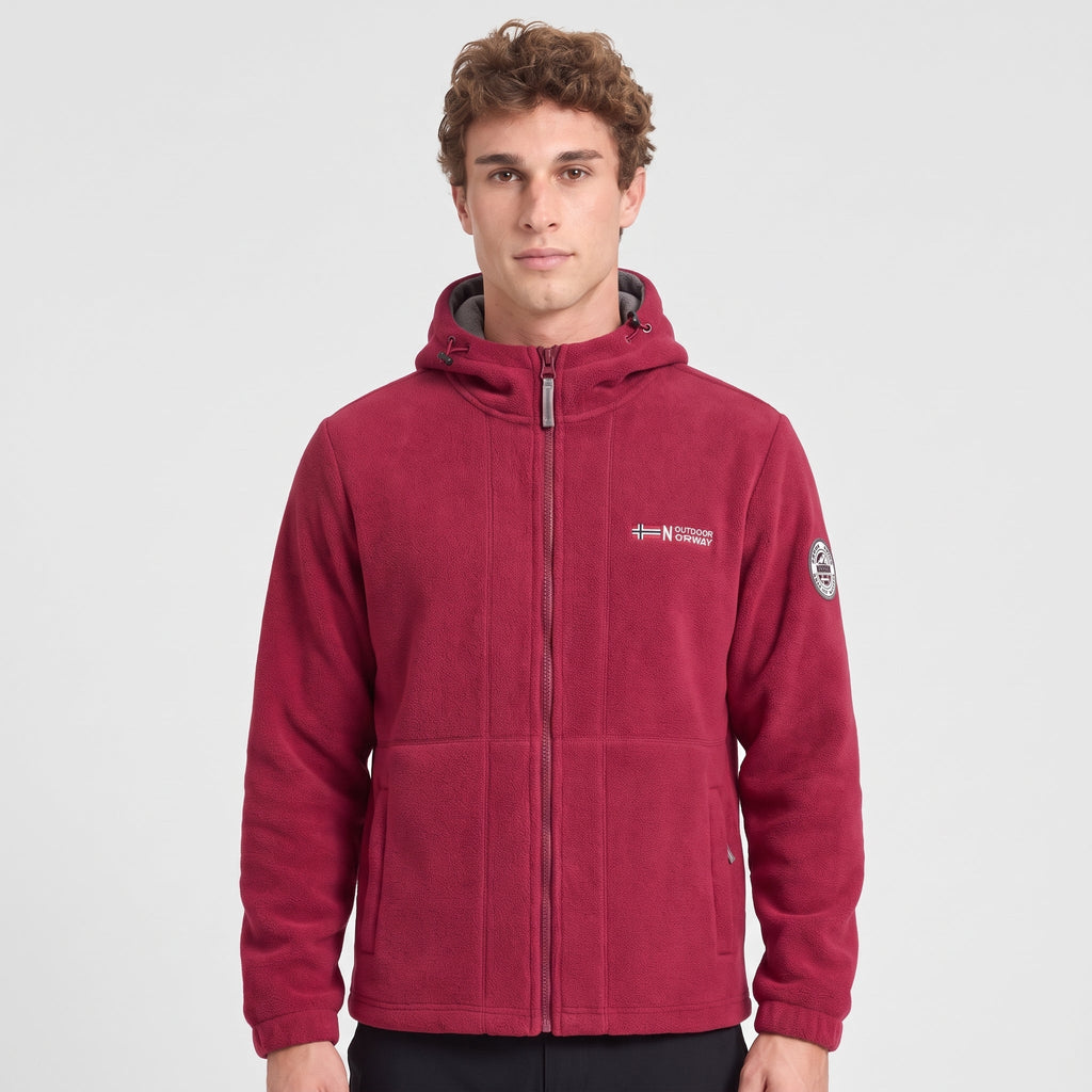 Herren Fleecejacke winddicht – mit Kapuze für Wandern und Spaziergänge
