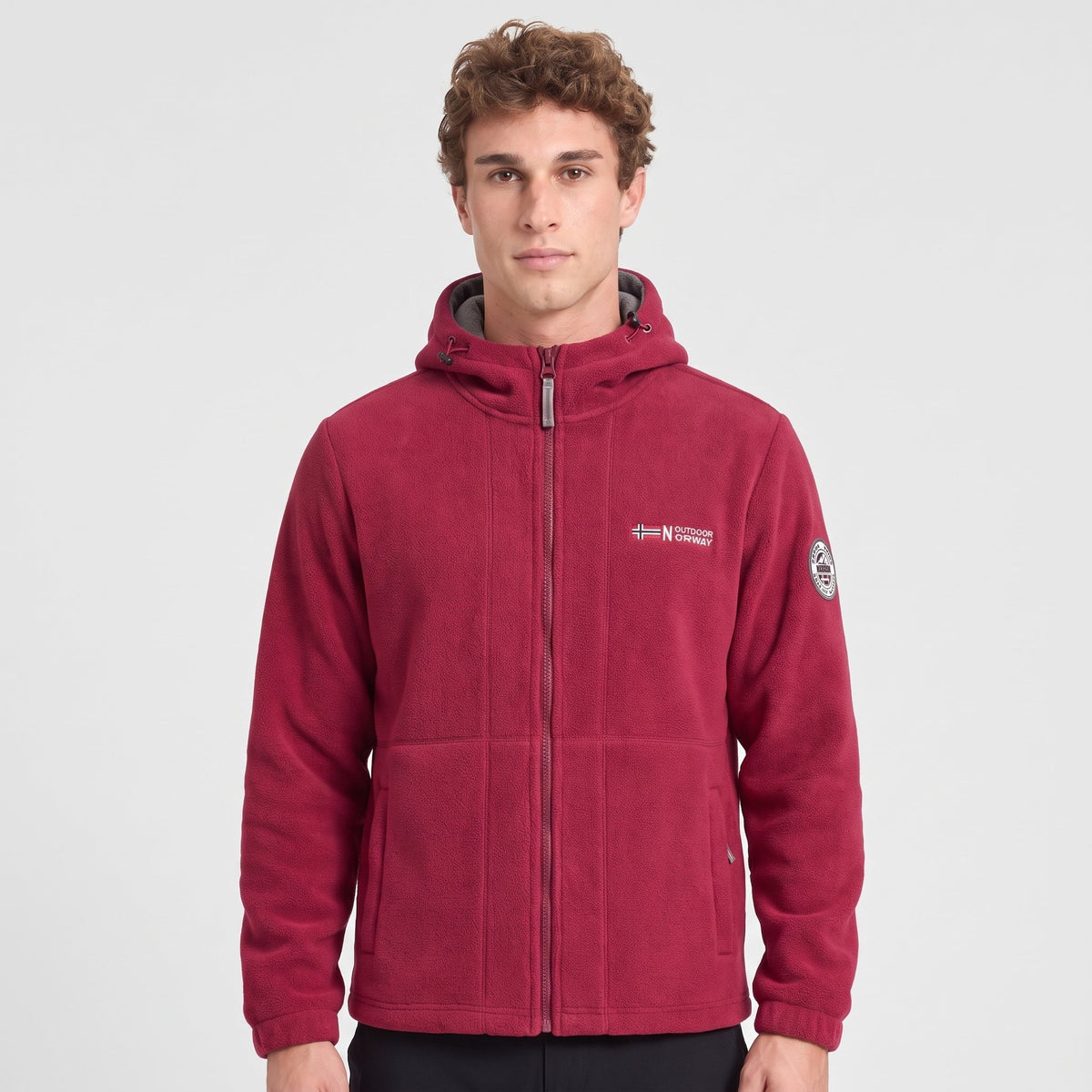 Herren Fleecejacke winddicht – mit Kapuze für Wandern und Spaziergänge