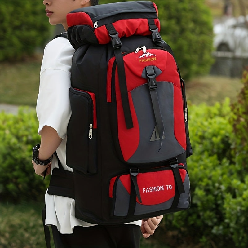 70L Trekkingrucksack mit verstellbaren Trägern für Camping und mehrtägige Wanderungen