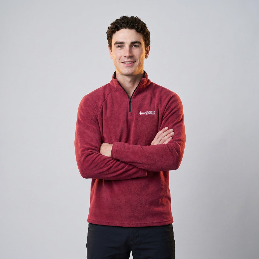 Herren Quarter-Zip Fleecepullover – leichter Fleece für Wandern und Camping