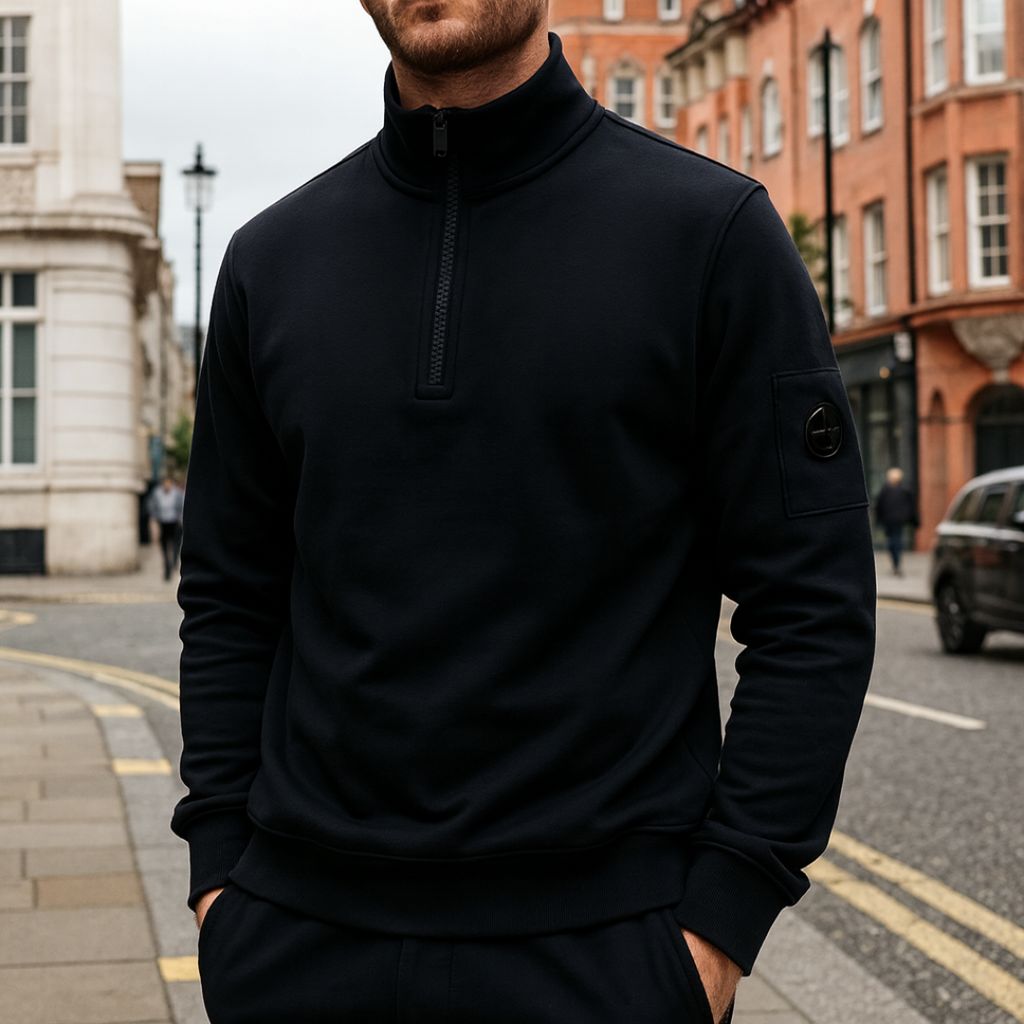 UrbanCore Strickpullover mit Halb-Reißverschluss