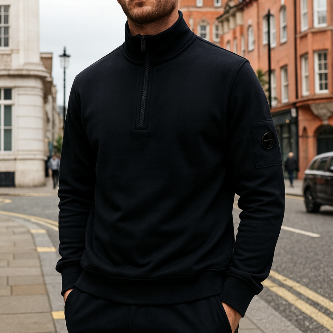 UrbanCore Strickpullover mit Halb-Reißverschluss
