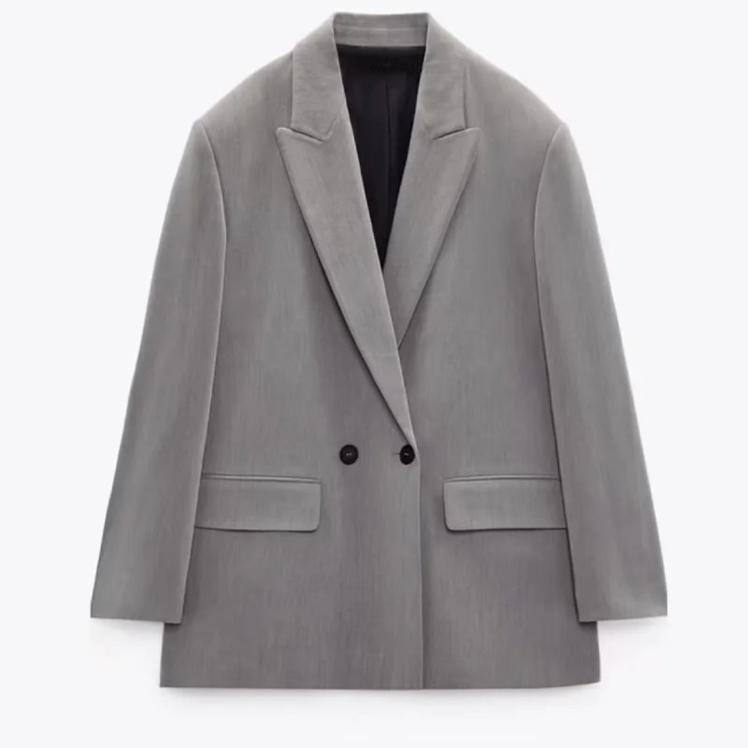 Mantel Damen mit Doppelreihigem Schnitt & Elegantem Office-Look – LioraBlaze Blazer