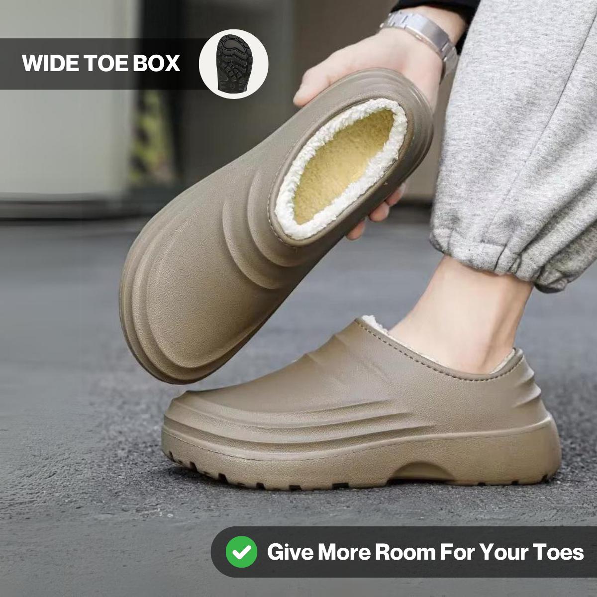 Kuschelige Comfort-Clogs mit rutschfester Sohle