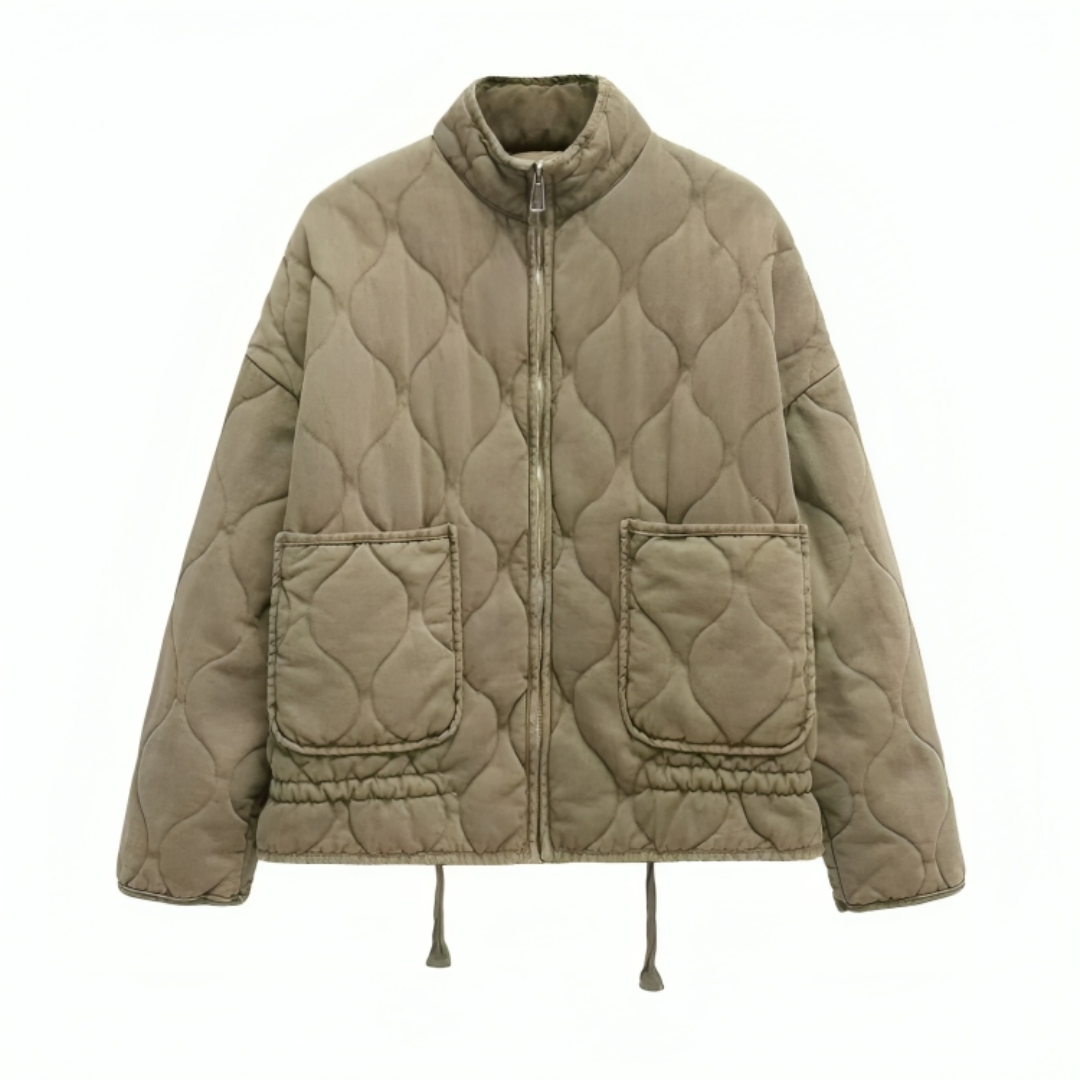 Mantel Damen gesteppt mit hohem Kragen & Taschen – QuiltaWarm Jacke