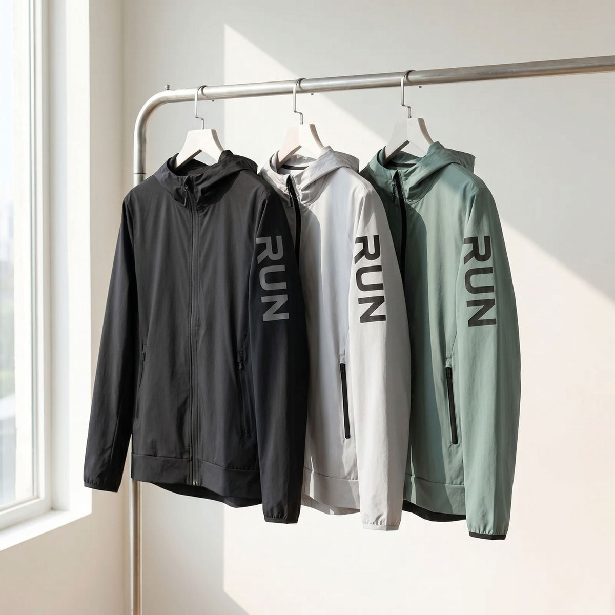 Herren Laufjacke leicht und faltbar – winddicht und wasserabweisend