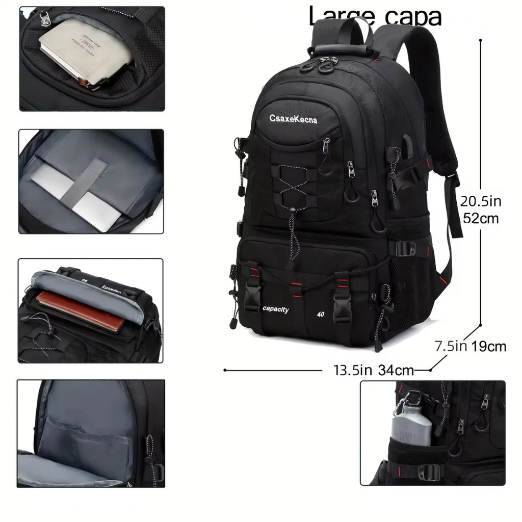 Wanderrucksack 40L mit USB-Anschluss – BergTrail Pro