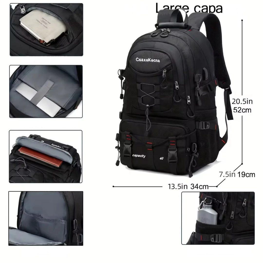 Wanderrucksack 40L mit USB-Anschluss – BergTrail Pro