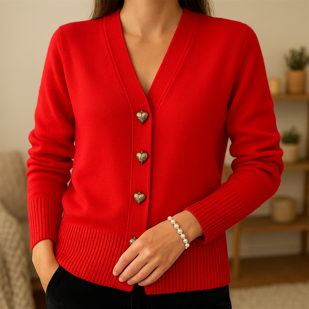 PureCharm V-Ausschnitt-Strickcardigan
