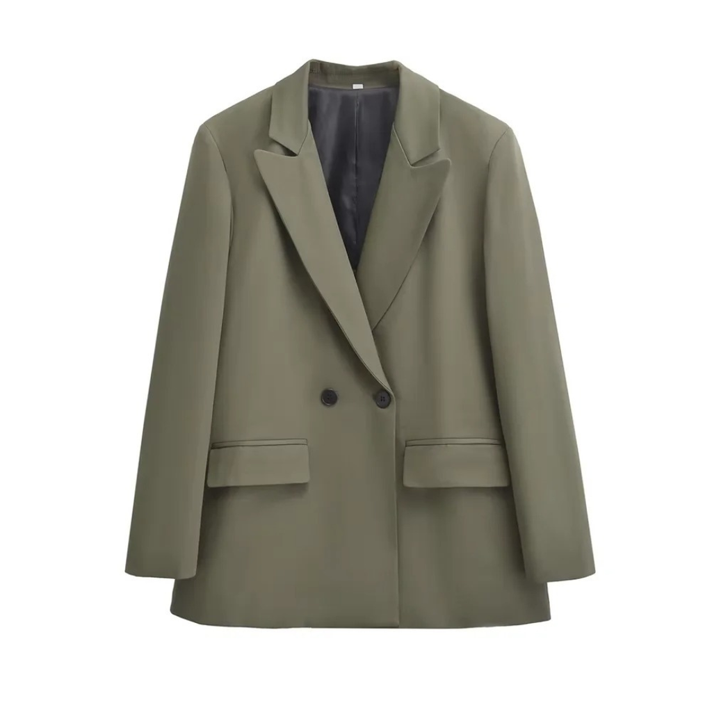 Mantel Damen mit Doppelreiher & Reverskragen – ClassyForm Blazerjacke