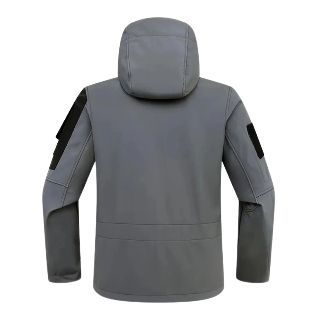 Wasserdichte taktische Fleecejacke für Herren – Winddichte Softshell mit Kapuze