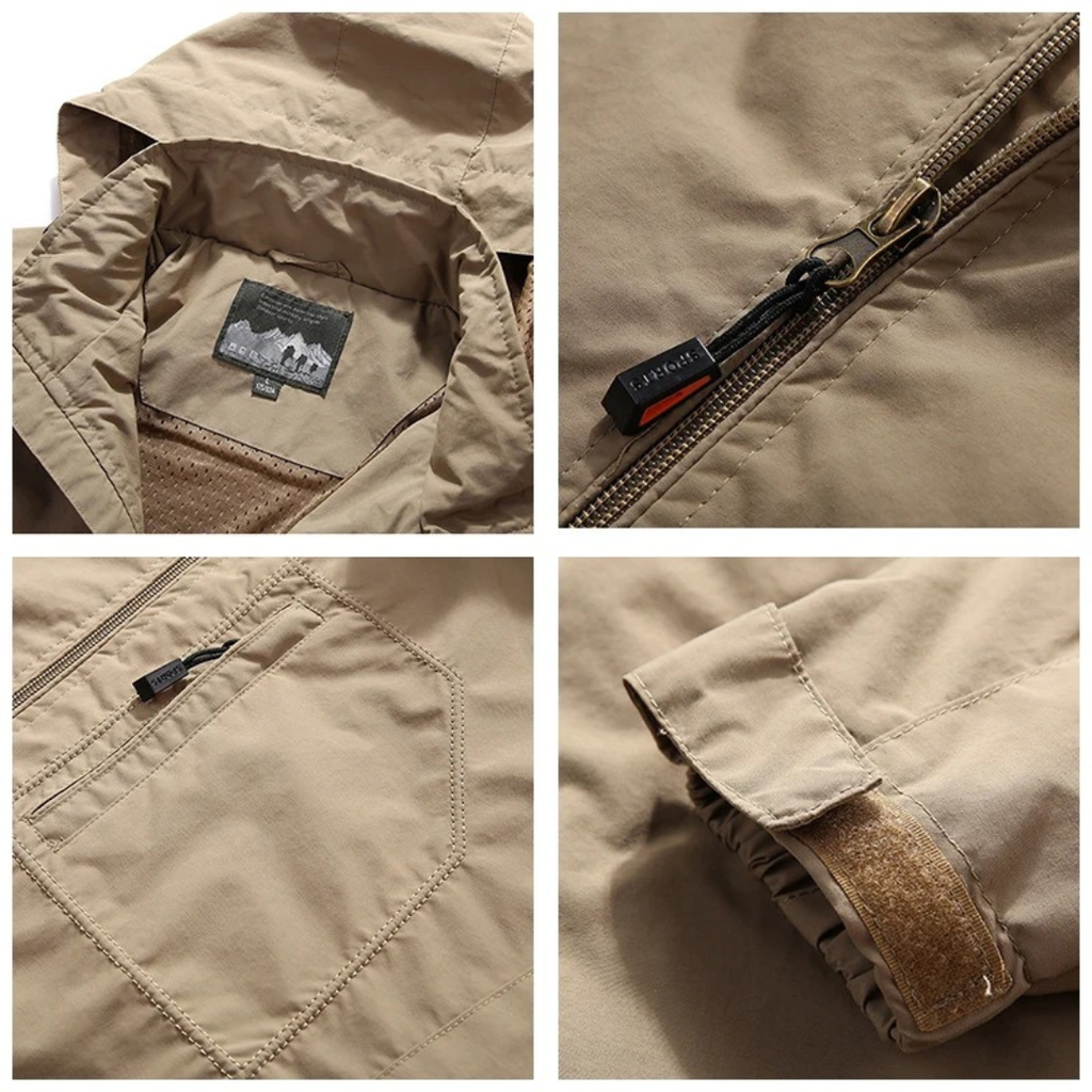 Wasserdichte Softshell-Taktikjacke für Herren – Outdoorjacke mit Kapuze