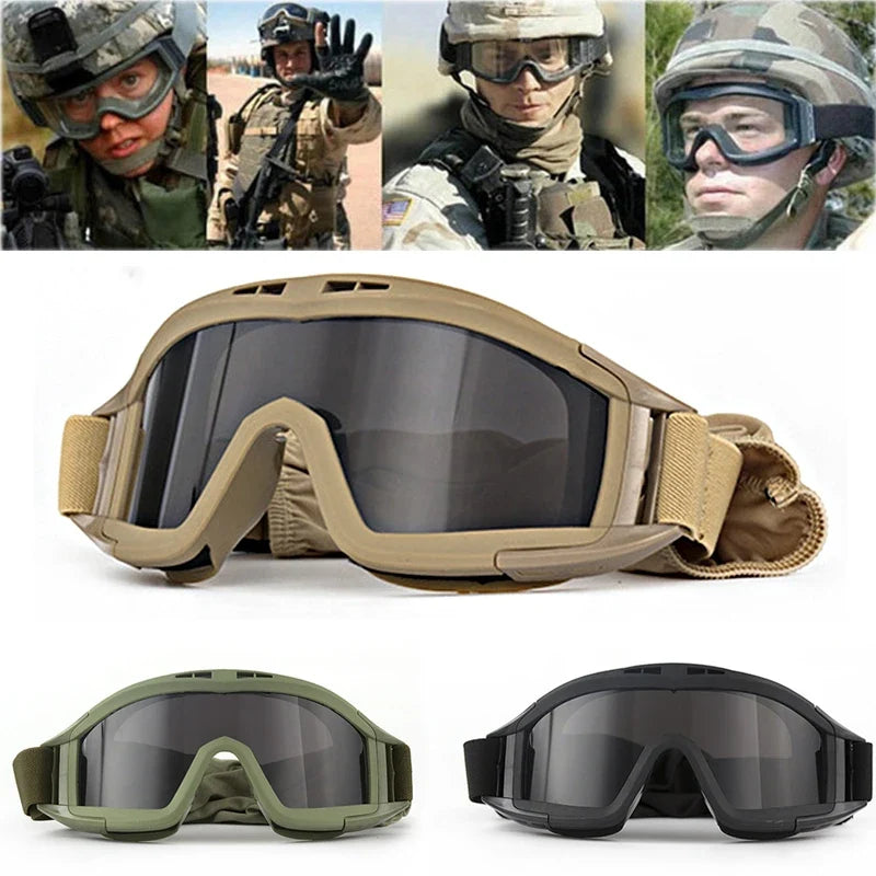 Tactical Airsoft-Schutzbrille – Anti-Fog, 3 Gläser