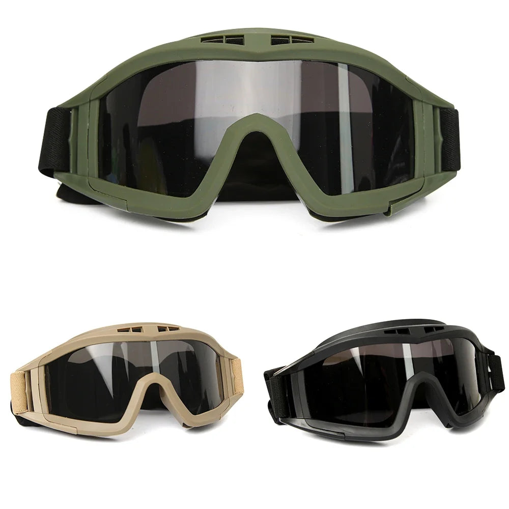 Tactical Airsoft-Schutzbrille – Anti-Fog, 3 Gläser