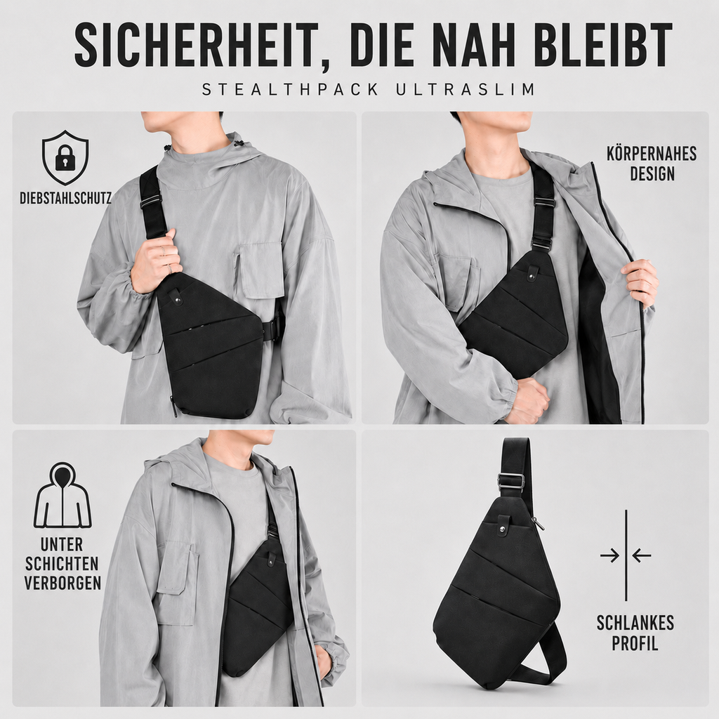Antidiebstahl Crossbody Tasche Herren – StealthPack UltraSlim