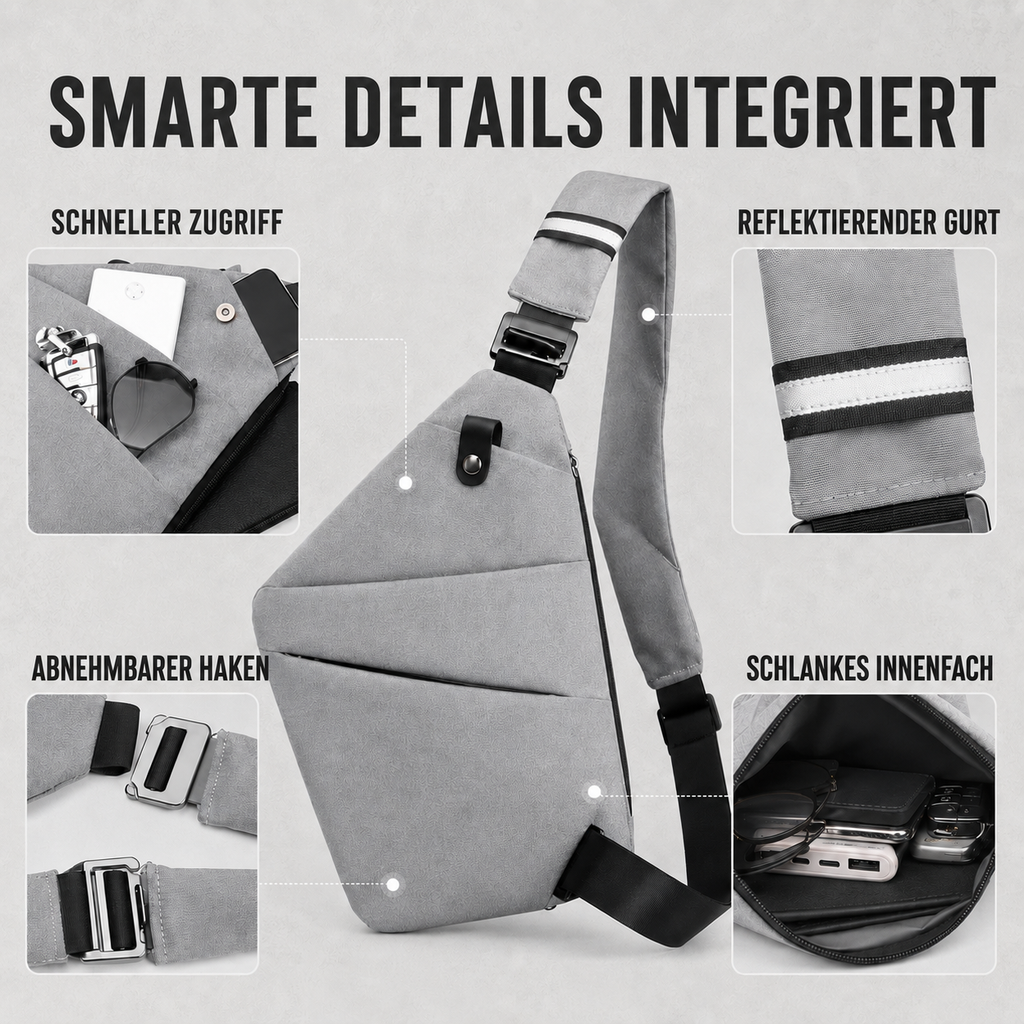 Antidiebstahl Crossbody Tasche Herren – StealthPack UltraSlim