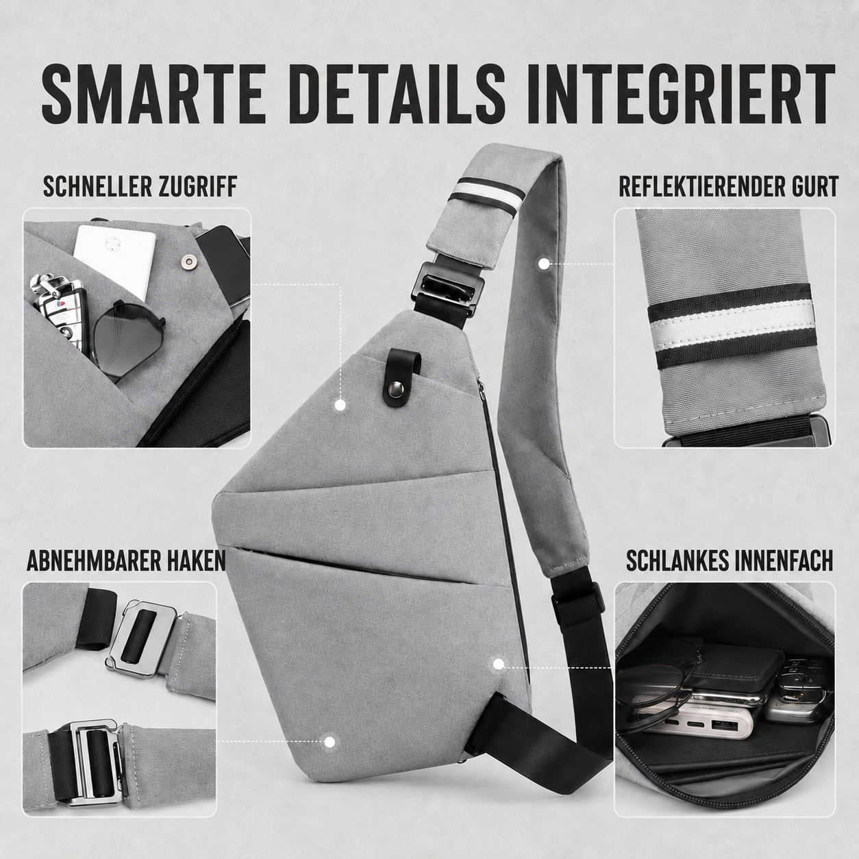 Antidiebstahl Crossbody Tasche Herren – StealthPack UltraSlim