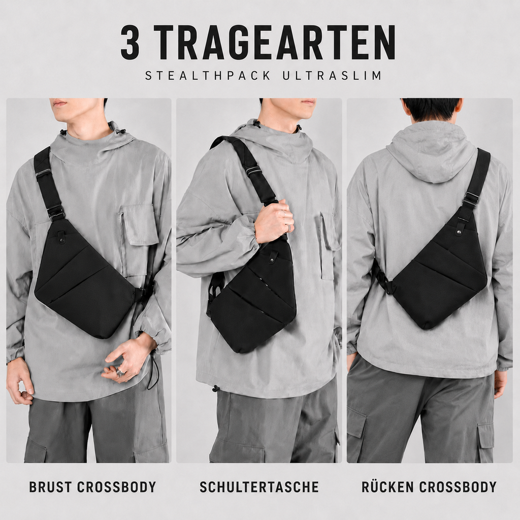 Antidiebstahl Crossbody Tasche Herren – StealthPack UltraSlim