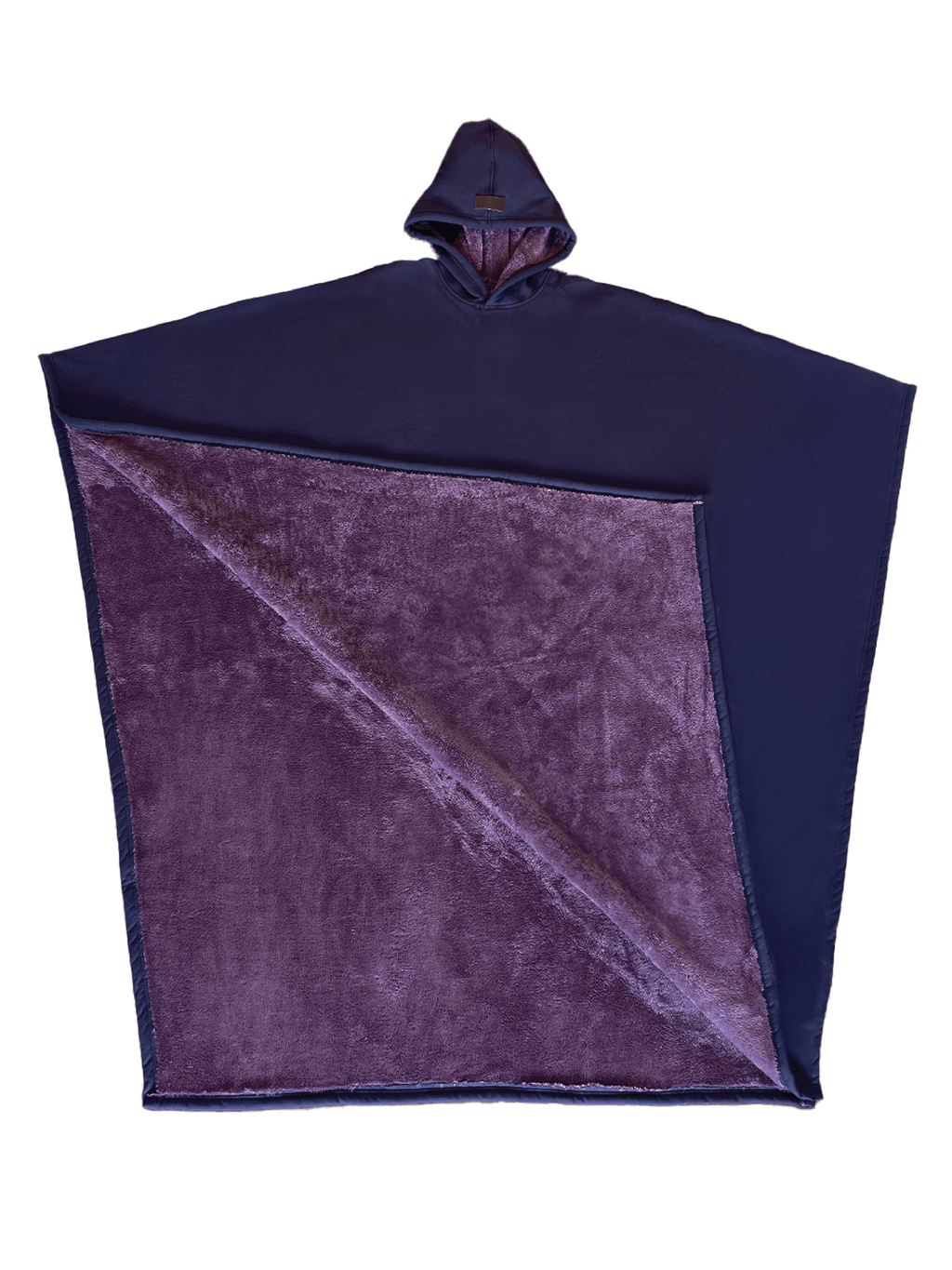 Gewichteter Cape-Hoodie – kuscheliger Baumwoll-Hoodie mit Kunstfellfutter