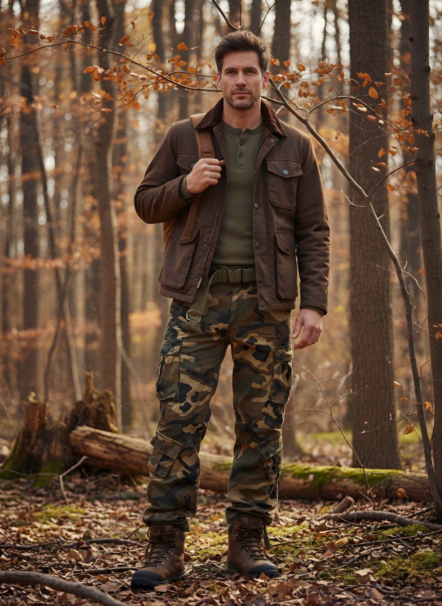 Herren Camouflage-Cargohose mit vielen Taschen