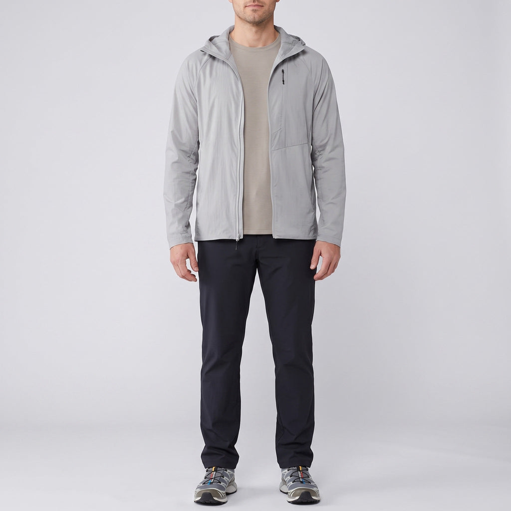 Herren Windbreaker leicht und faltbar – Jacke mit Kapuze, UPF 50+