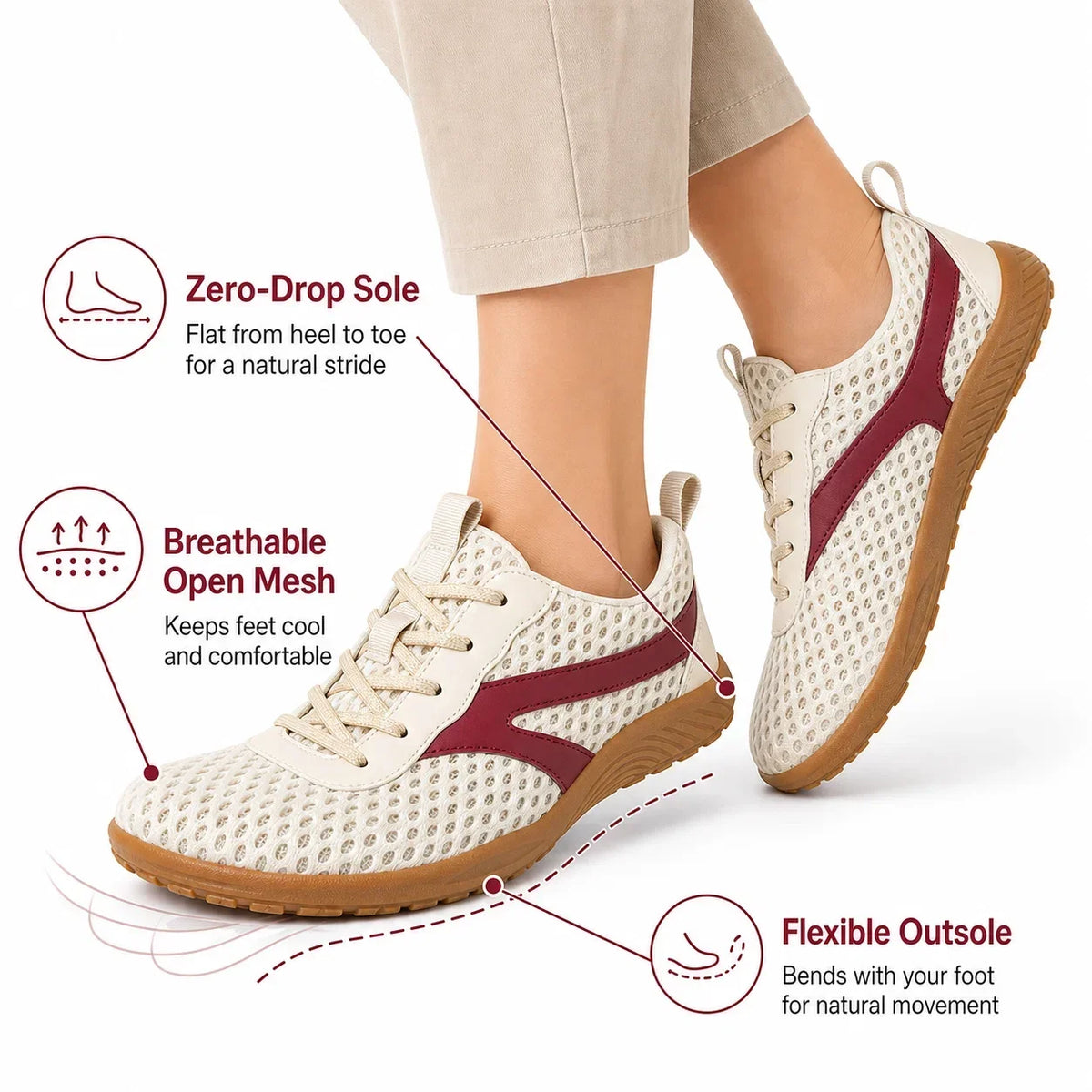 Barfuß-Walking-Trainer mit breiter Zehenbox – Unisex
