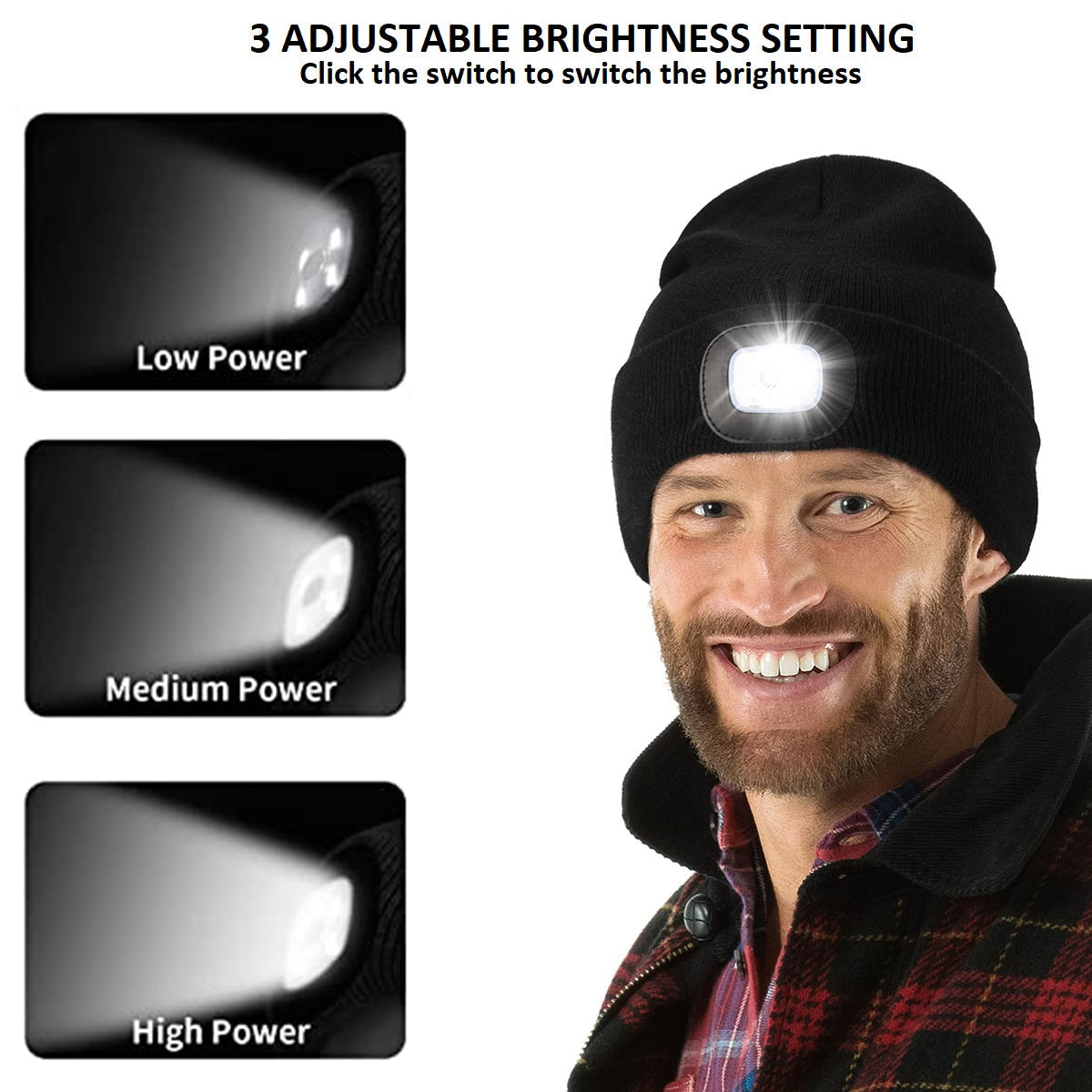 LED-Beanie-Mütze mit Licht