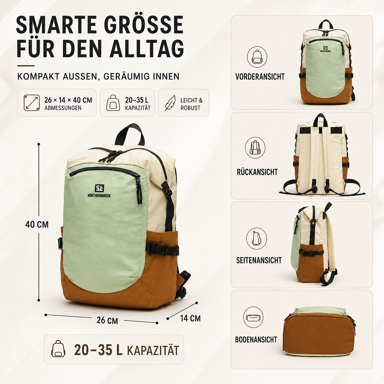Leichter Nylon-Tagesrucksack
