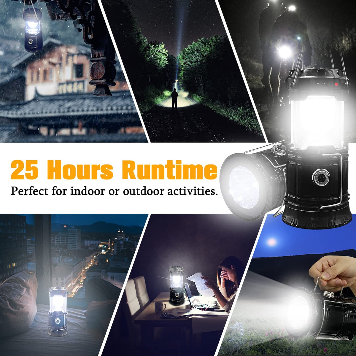 Camping-Laterne – wiederaufladbare LED-Laterne für Camping, Notfall & Überlebenssets