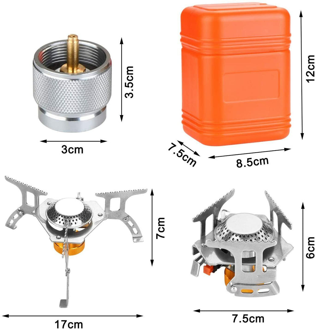 3700W Ultraleichter tragbarer Gaskocher mit Piezo-Zündung + Brenner und Etui