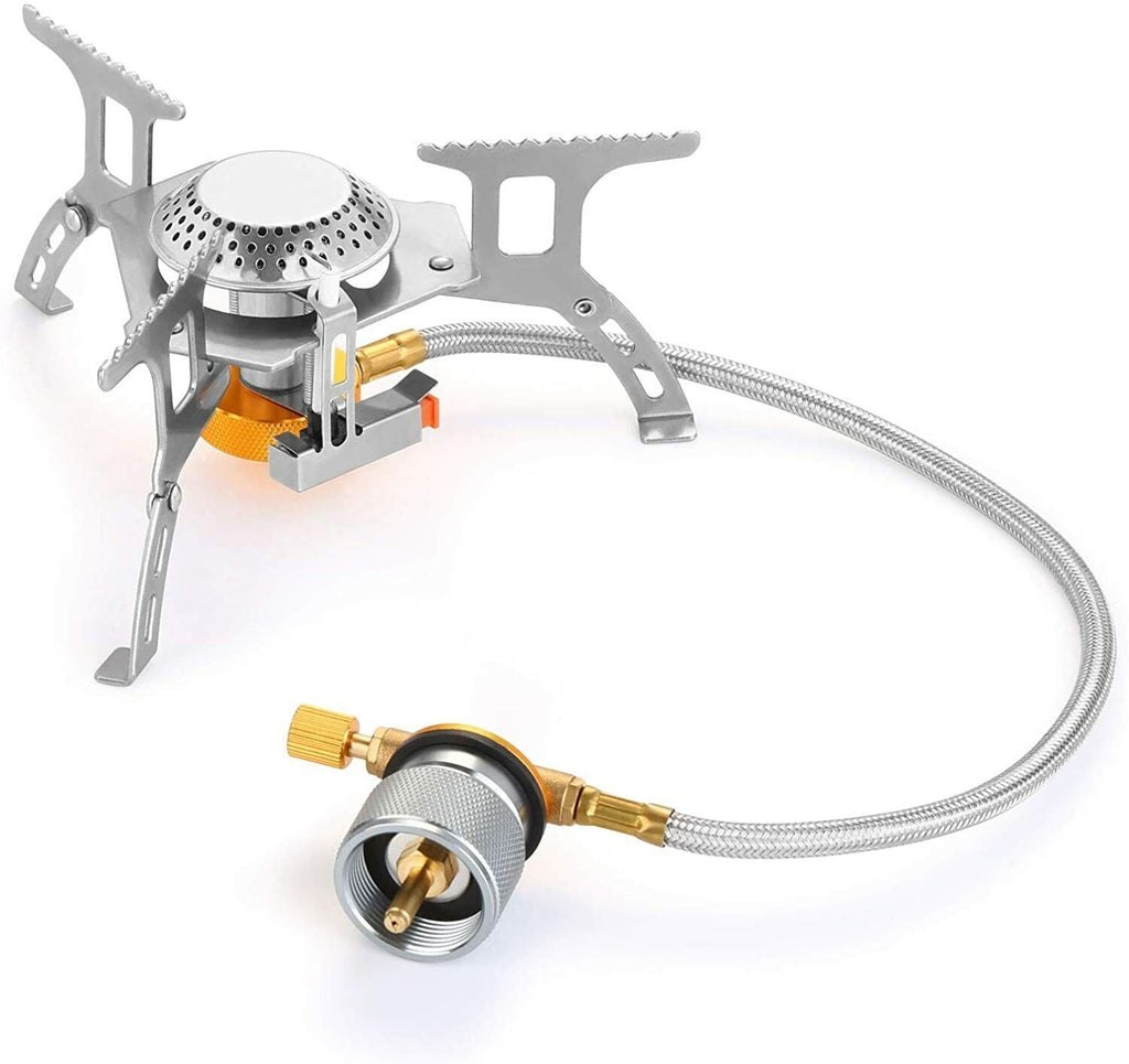3700W Ultraleichter tragbarer Gaskocher mit Piezo-Zündung + Brenner und Etui