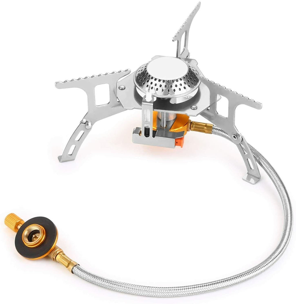 3700W Ultraleichter tragbarer Gaskocher mit Piezo-Zündung + Brenner und Etui